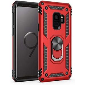 Kal-Coque Galaxy S9, Coque Samsung S9, Etui Housse De Protection Antichoc Durable Résistante 2 En 1 Hybride Pc Robuste + Tpu Souple Pour Galaxy S9 + Verre Trempé Galaxy S9 - Rouge - Neuf
