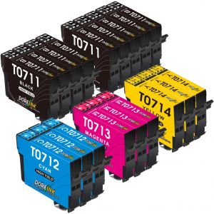 ERYI-T0715 Multipack Cartouche D'Encre Pour Epson T0711 T0712 T0713 T0714 Pour Epson Stylus Sx400 Sx510W Bx610Fw Sx200 Dx4400 Sx100 Sx218 Sx515W Dx9400F Bx600Fw Sx415 Sx610Fw Dx8400 (18-Pack) - Neuf