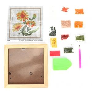 Peinture Diamant Carree Pouvant Etre Encadree (Marguerite Africaine) - Neuf