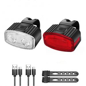 Ensemble D'éclairage De Vélo Rechargeable Usb Phare Avant Super Lumineux Phare De Vélo Étanche Feu Arrière Pour Vélo De Montagne - Neuf