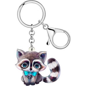 KAL-Acrylique Raccoon Porte - Cl&eacute;s Animaux Porte - Cl&eacute;s Raccoon Femme Cadeau Portefeuille Accessoires Sac &Agrave; Dos Cart Key Accessoires - Neuf