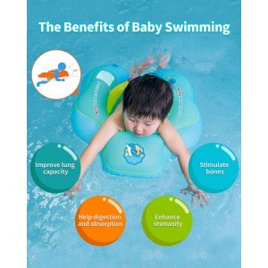 &iquest;Avec Auvent&iquest;Free Swimming Baby Bou&eacute;e De Natation Gonflable Pour B&eacute;b&eacute; - Aide B&eacute;b&eacute; &Agrave; Apprendre &Agrave; Nager, Avec Pompe, Pour Les Enfants De 3 &Agrave; 36 Mois - Neuf