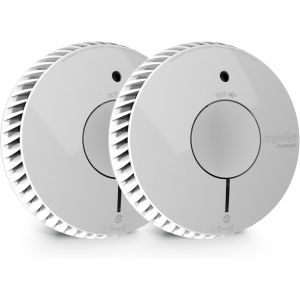 ChenQuanSarl-Angeleye Lot De 2 Détecteurs De Fumée Optique Nf Piles 10 Ans Ae6620-Frr-T2 (Nouvelle Génération, Remplace Elegance Expert Duo Tpst-Ae620-Frr) - Neuf