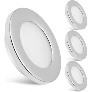 Ersan-Spot Led Encastrable Camping Car Eclairage Led 12v 3000k Blanc Chaud Ip44 Chromé 2w 4 Paquets - Neuf