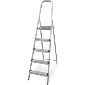 JEXNOVASHOP-chelle Pliable 5 marches de 8 cm de Largeur - Escabeau Antid&eacute;rapant avec Poign&eacute;e - L&eacute;g&egrave;re, Stable et R&eacute;sistante - Parfaite pour Les T&acirc;ches Domestiques et l'Usage Professionnel - Neuf