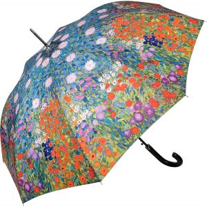 Parapluie Canne Gustav Klimt : Jardin De Campagne Grand Robuste Ouverture Automatique Art - Neuf