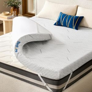 SUBZONAL-Surmatelas 160x200 cm Memoire de Forme H3, Housse de Matelas Amovible et Lavable, &Eacute;paisseur 7,6 cm, sur-Matelas avec Design Antid&eacute;rapant Amovible et Lavable (Blanc) - Neuf