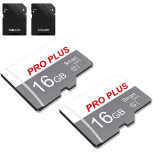 Lot De 2 Carte M&eacute;moire 16 Go Avec Adaptateur, Carte M&eacute;moire Tf Haute Vitesse, Uhs-I, A1, C10, Carte Tf Pour Tablette/T&eacute;l&eacute;phone/Appareil Photo/Autoradio/Enregistreur De Conduite (Tf183 16 Go) - Neuf