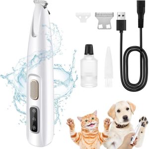 Jgd-Tondeuse Chien Professionnelle, Tondeuse Electrique Chiens Chats Avec Lumi&egrave;re Led, Tondeuse Faible Bruit Avec 2 T&ecirc;tes De Coupe, Rechargeable Par Usb, Pour Pattes, Oreilles, Corps - Neuf