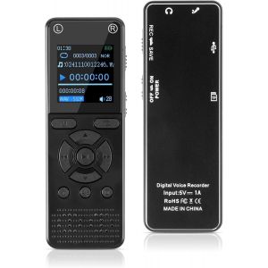 64 Go Enregistreur Vocal Num&eacute;rique,1536kbps Dictaphone avec Mot de Passe MP3,USB Dictaphone avec Lecture,Enregistrement Audio Continu 60h,Dictaphone Portable pour Interview Classes R&eacute;union.[V385] - Neuf