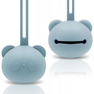 Bo&icirc;te &Agrave; Sucette En Silicone|Rangement S&eacute;curis&eacute; Pour T&eacute;tines|Design Panda|Sans Bpa|Accessoire B&eacute;b&eacute; De Haute Qualit&eacute; Pour Nourrissons Et Jeunes Enfants (Blue) - Neuf