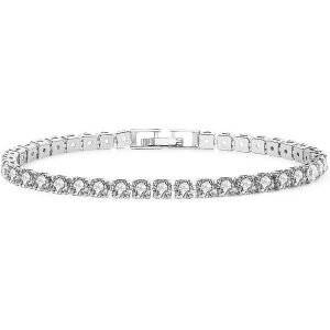 Bracelet Femme Argent Cristal Zirconium Bracelet Jonc Femme Or Bijoux Cadeau Femme Anniversaire Amitie Maman Personnalis&eacute; Bracelets Silver - Neuf