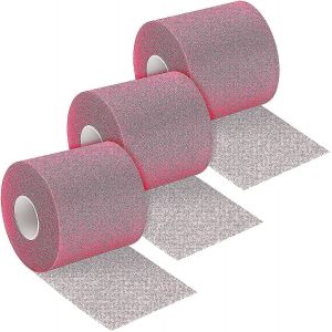 Lot De 3 Bandes De Pr&eacute;-Bandage Athl&eacute;tiques De 7 Cm X 27 M (Happyshop), Rose - Neuf