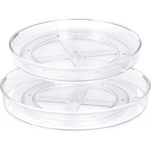 Sjzg-Lot De 2 Lazy Susan Plateau Tournante De Cuisine Plateaux De Rangement Rotatifs &Agrave; 360&deg; Pour Cuisine Et Salle De Bain(27 X 4,6 Cm + 23,5 X 3,8 Cm) - Neuf