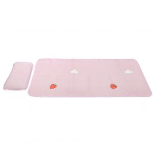 Matelas D'ete Rafraichissant Pour Nouveau-Ne Avec Oreiller, Parure De Lit Pour Bebe, Rose, 120 X 60 Cm - Neuf