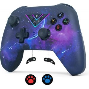 Hljhj-Manette Switch Pro, Bluetooth Manette Sans Fil Pour Switch 2/Switch/Lite/Oled/Pc/Steam, Switch Manettes Avec Lumière Rgb, 6 Gyro Sensor, Double Vibration, Boutons Programmables, Turbo - Neuf