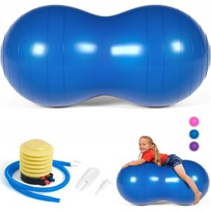 Slep-Peanut Ball, Balle De Massage Pour Yoga Pilates Physiothérapie, Anti-Burst Ball D'exercice 90x45cm Avec Pompe À Main, Gym Qualité Fitness Ball Pour Grossesse, Enfants, Femmes, Hommes - Neuf