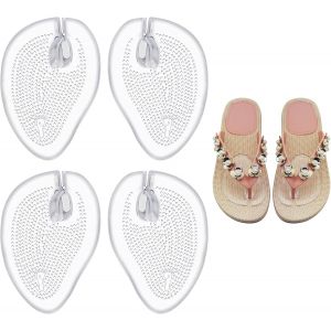 Kalanka-Silicone Coussin Sandale De Gel, Tongs Pour Avant Pieds Pads, 2 Paires Thong Sandal Gel Cushions, Protection Pour Sandales Tongs, Antid&eacute;rapantes Tongs, Semelles Pour Tongs - Neuf