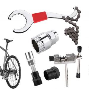 Kit De Reparation De Velo, Kit De Reparation Multifonctionnel Pour Velo De Route Avec Cle A Crochet Fixe - Neuf