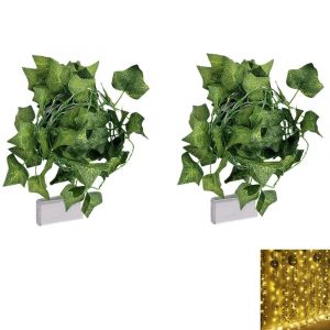 Lot De 2 Guirlandes Lumineuses De 10 M (100 Led) En Forme De Feuilles De Lierre, Pour D&eacute;coration Int&eacute;rieure Et Ext&eacute;rieure, Aliment&eacute;es Par Piles, 3 Mod&egrave;les Disponibles - Neuf