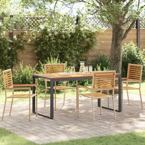 Vidaxl Ensemble De Salle &Agrave; Manger Pour Jardin 5 Pcs Beige Et Marron - Neuf