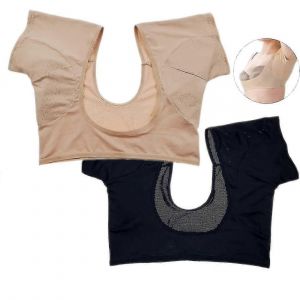 2pcs Gilet de sueur sous les aisselles, protège-sueur respirant sous les aisselles, boucliers anti-sueur des aisselles, à manches courtes résistant à la transpiration - Neuf
