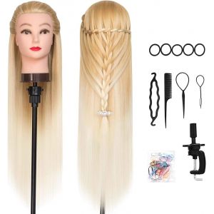 Dansee Meibr T&ecirc;te D'entra&icirc;nement 66 &Agrave; 71 Cm 100 % Fibre Synth&eacute;tique Avec Pince Pour Tressage Marron - Neuf