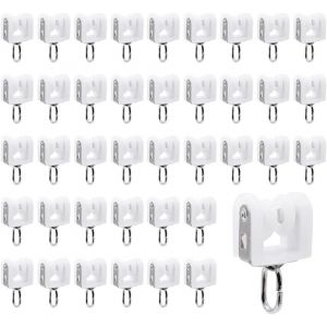 Tianyi-Rouleaux De Rail De Rideau,40 Pi&egrave;ces Rouleaux De Rail De Rideau En Plastique &Agrave; Deux Roues,Pour Accessoires Rideaux Dans Salles De Chambres(Blanc) - Neuf