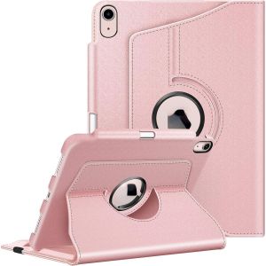 Coque pour iPad Air 11 Pouces M3/M2 (2025/2024), iPad Air 5/4 10.9 Pouces (2022/2020) - [Rangement de Stylet] &Eacute;tui Rotatif &agrave; 360&deg; Housse Pivotante Veille/R&eacute;veil Auto, Or Rose - Neuf