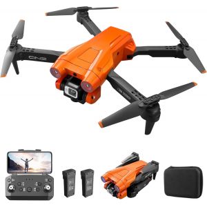 Drone Rc Avec Double Cam&eacute;ra 4k Hd, Quadricopt&egrave;re Rc 1080p Avec 2 Batteries, Mode Sans T&ecirc;te D'&eacute;vitement D'obstacles, Contr&ocirc;le Gestuel D&eacute;butant (Orange) - Neuf