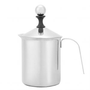 800ml Inox Pot de Crème pour le Cappuccino et de la Mousse de Café, Durable Mousseur à Lait avec un Design Ergonomique - Neuf
