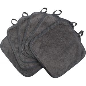 Tzf-Lot De 6 Chiffons De Nettoyage Pour Le Visage En Microfibre - Lavables - Gris Foncé - 20 Cm X 20 Cm - Neuf