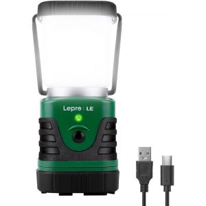 Lanterne Camping Led Rechargeable, Lampe Camping Puissante 1000lm Dimmable, Lampe Torche 360&deg; Eclairage 4 Modes, Etanche Portable Suspendue, Pour Camping, Bricolage, Secours, Garage, Cave, Etc. - Neuf