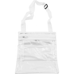 acdsgd-Sac Transparent Blanc, Sac &agrave; Bandouli&egrave;re Transparent en TPU, Sac &agrave; Bandouli&egrave;re Transparent avec Poche Int&eacute;rieure et Sangle R&eacute;glable pour Divers Jeux de Football, &Eacute;v&eacute;nements Sportifs - Neuf