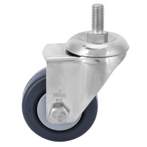 XYONG Accessoire pour chariot a roulettes, support en acier inoxydable 304 M12, 4 pouces, gris fonce, antiderapant - Neuf