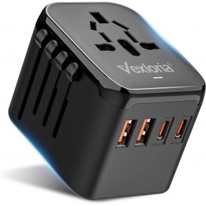AYU-Adaptateur De Voyage , Adaptateur De Voyage, avec 2 USB A Et 2 USB C, Adaptateur De Voyage pour Les USA, l'Angleterre, La ThaïLande, L'Australie, PD20 W - Neuf