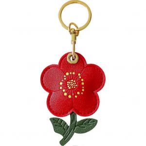 Dessin Anim&eacute; En Cuir Trousseau Cas, Mignon De Contr&ocirc;le D'acc&egrave;s Du Titulaire De La Carte Porte-Cl&eacute;s, Floral Trousseau De Cl&eacute;s Pour Les Filles Et Les Femmes En Rouge - Neuf