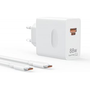 LETNERNY-Pour Huawei Honor Magic6 Pro/Mate60 Pro/Mate60 Pro+/P60 Art/P60 Pro Pr Usb C 88W Pd Chargeur Rapide Pour Honor Magic6/Magic5/P40 Pro+/P40 Pro/P30 Pro Avec Câble 6A 1.5 88W - Neuf