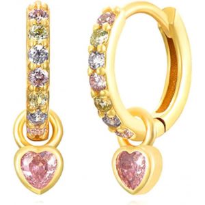 Kal-Boucles D'oreilles Cercle Or Pour Les Femmes Boucles D'oreilles Vertes Avec Vert Coeur Goutte Or Plaqu&eacute; Boucles D'oreilles Dor&eacute;es Hypoallerg&eacute;nique Cubique Zircon Pendule Vert Bijoux Pour Filles - Neuf