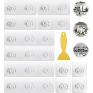 Senior-Lot De 12 Crochets Adh&eacute;sifs De Rechange, Crochets Muraux Imperm&eacute;ables Pour Salle De Bain, Adh&eacute;sifs De Rechange Pour Support De Douche, Crochet Adhesif Mural Pour Porte-Savons, Porte-C[L1613] - Neuf