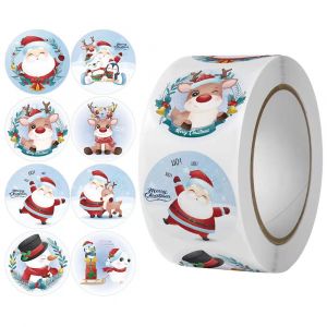 Santa Claus Cartoon Th&egrave;me De No&euml;l Cadeau De L'&Eacute;tiquette - Neuf