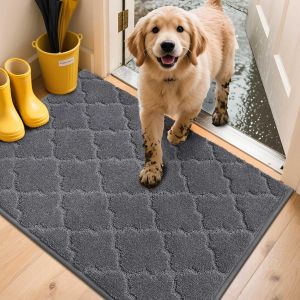 Ulteronixshop-Paillasson Interieur Entree Antid&eacute;rapant, 60 X 90 Cm Tapis Entree, Tapis D'entr&eacute;e Int&eacute;rieur Absorbant, Lavable En Machine, Anti-Salissures, Gris Fonc&eacute; - Neuf