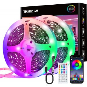 Subzonal-Ruban Led 40m, Rgb Bande Led Bluetooth Smart App Contr&ocirc;le Avec T&eacute;l&eacute;commande, Synchroniser Musique/Fonction Minuteriepour Pour La Chambre F&ecirc;te Maison D&eacute;corations - Neuf