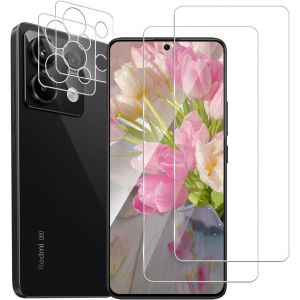 Kal-Lot De 2 Films De Protection D'écran En Verre Blindé Pour Xiaomi Redmi Note 13 Pro 5g, 2 + 2 Pièces, Haute Résolution, Anti-Rayures, Sans Bulles, Redmi Note 13 Pro - Neuf