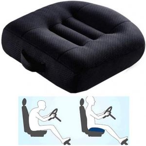 Coussin rehausseur de siège de voiture, coussin correcteur de siège, maille respirante, portable, idéal pour la voiture, le bureau, utilisé toute l'année, noir - Neuf