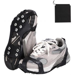 (Taille L (Taille 40-43)) 1 Double Pointes Des Crampons Anti-Dérapant Poignées De Neige Avec 10 Neige Spikes, La Randonnée D'hiver, De La Chasse Et De La Marche, Unisexe Protection Antidérapante - Neuf