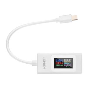 KALANKA-VOKTTA Testeur USB C de type C - Multimètre - Voltmètre - 0-6,5 A - 4-30 V - Affichage de la puissance - Tension - Température - Blanc - Neuf