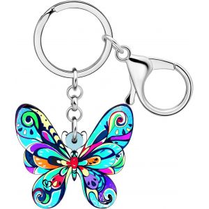 KAL-Porte-Clés Papillon Mignon En Acrylique Pour Femmes Filles Bijoux Insectes Pour Voiture Sac À Main Sacs Clés - Neuf