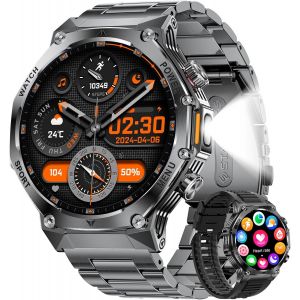 Montre Connectée Homme Avec Appel,1,75'' Hd Grand Écran/800mah Batterie/Led Lampe Smartwatch Homme,100+ Modes Sportifs,24/7 Moniteur De Fréquence Cardiaque Et Sommeil Ip69 Étanche Pour Android/Ios - Neuf
