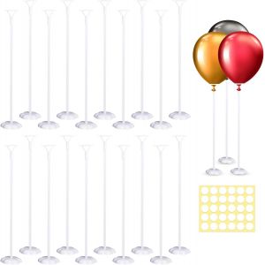 SJZG-Support De Ballon R&eacute;utilisable En Plastique - Kit De Stand Clair Pour F&ecirc;te D'Anniversaire Et D&eacute;coration De Mariage (Blanc) (20 Pi&egrave;ces) - Neuf